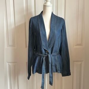 NWT TRISTAN Women Jacket with Belt, Deep Blue, Size Large